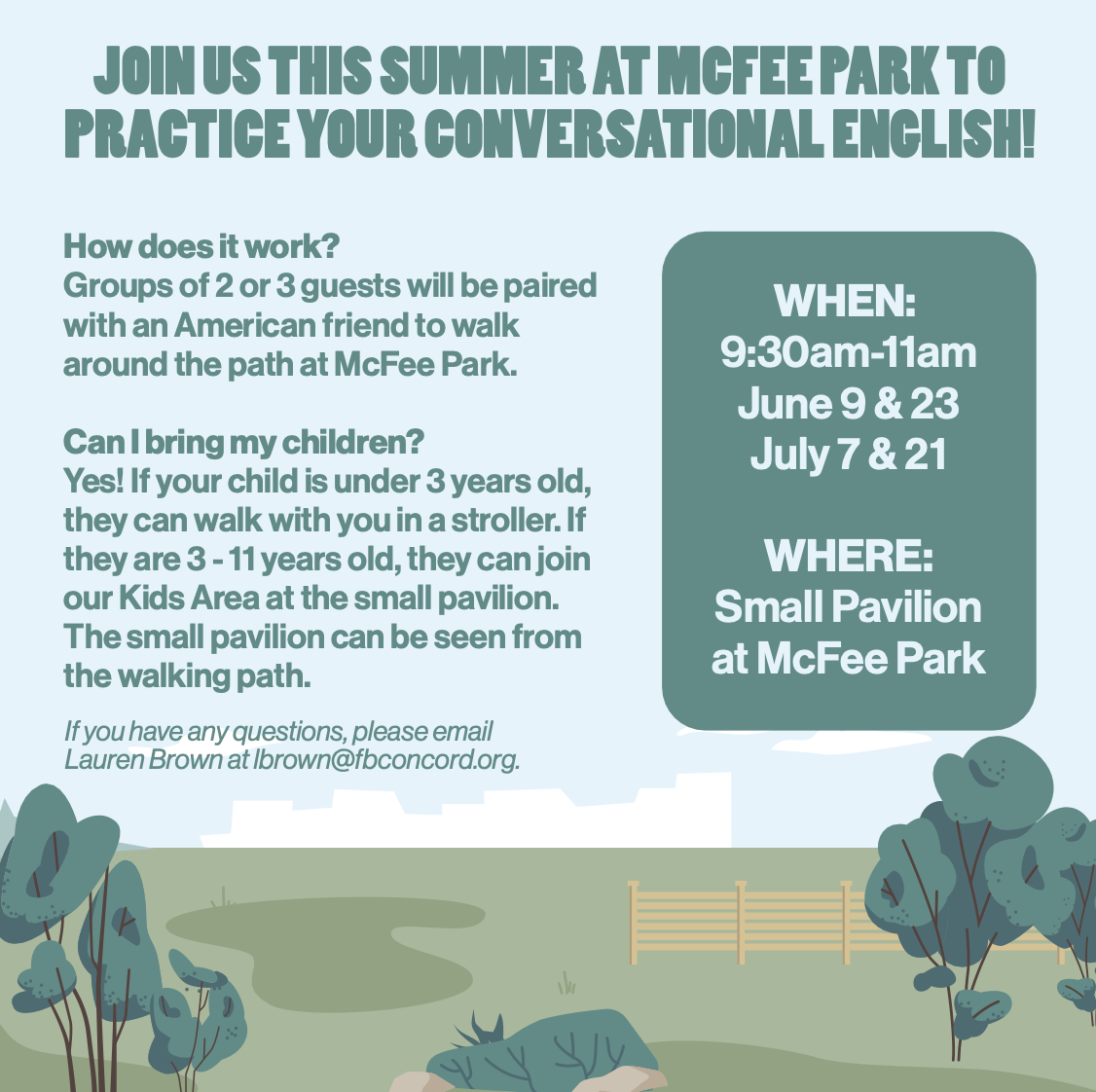 Walk & Talk Schedule